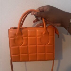 Orange Quilted Handbag